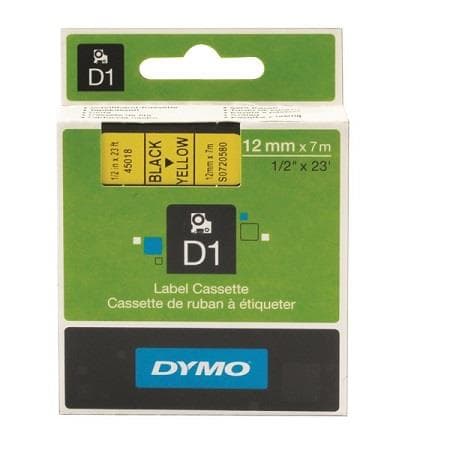 Dymo Dymo Blk on Yell 12mmx7m Tape DYS0720580