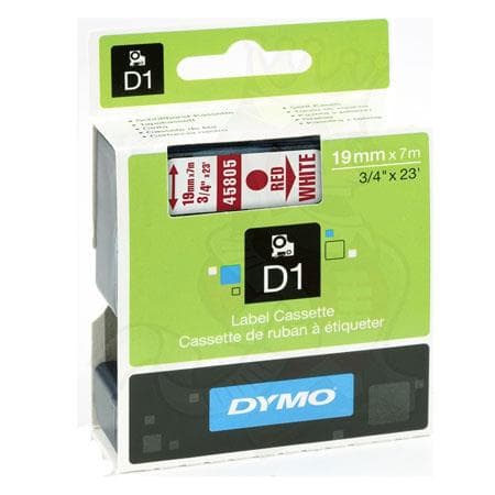 Dymo Dymo Red on Wht 19mmx7m Tape DYS0720850