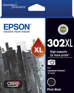 Epson Epson 302 HY Ph Blk Ink Cart E302PBXL