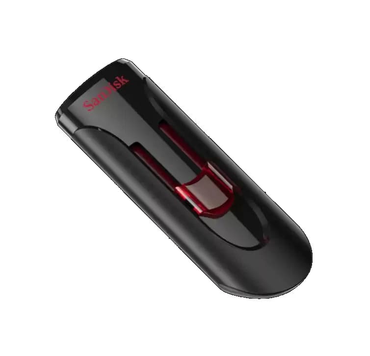 SanDisk Sandisk Cruzer Glide 3.0 USB Flash Drive CZ600 32GB USB3.0 Black with Red Slider Retractable Design 5Y SDCZ600-032G-G35