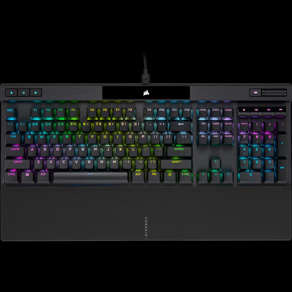 Corsair Corsair K70 RGB Pro Mechanical Gaming Keyboard Backlit RGB LED Cherry Mx Red Black Black Pbt Keycaps CH-9109410-NA