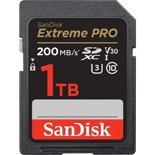 SanDisk Sandisk Extreme Pro Sdxc, Sdxxd 1TB, V30, U3, C10, Uhs-I, 200MB/S R, 140MB/S W, 4X6, Lifetime Limited SDSDXXD-1T00-GN4IN