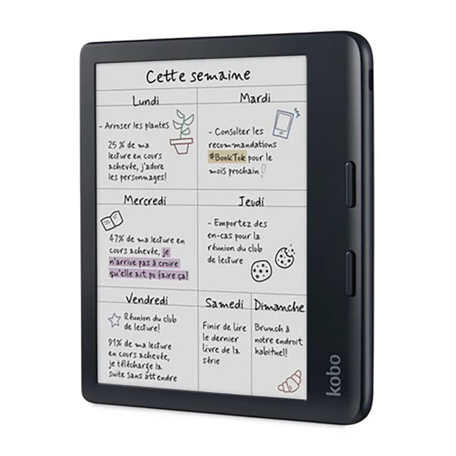 Kobo Kobo Libra Colour Black 7" E Ink Colour Display Stylus 2 Compatibility & Waterproof E-Reader N428-KU-BK-K-CK