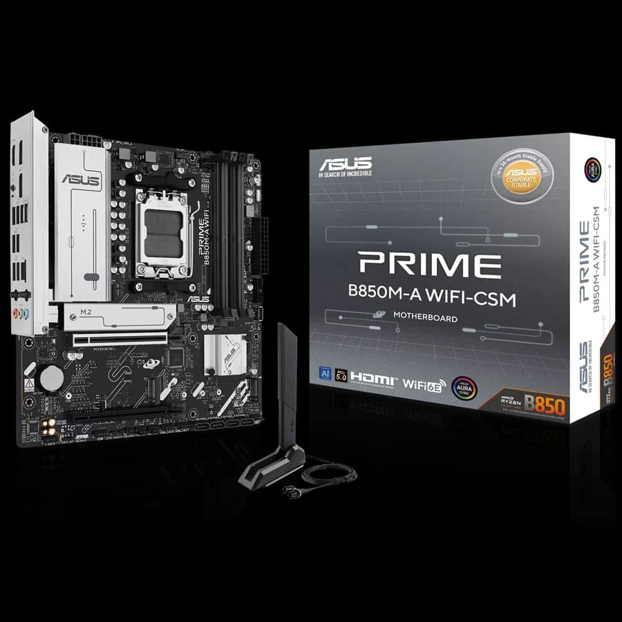 Asus Prime B850M-a WIFI-Csm//Socket AM5,B850,USB10G,WIFI6E,Motherboard 90MB1LN0-M0UAYC