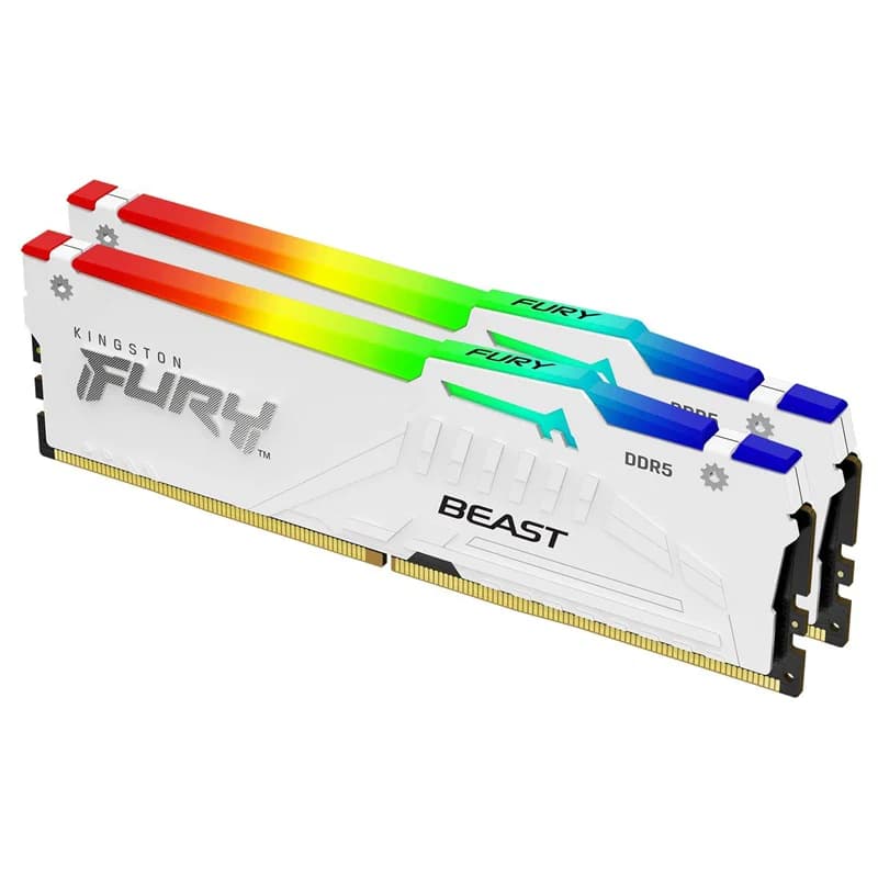 Kingston Kingston Fury Beast 32GB (2X16GB) DDR5 6000MT/S CL30 White RGB Expo KF560C30BWEAK2-32