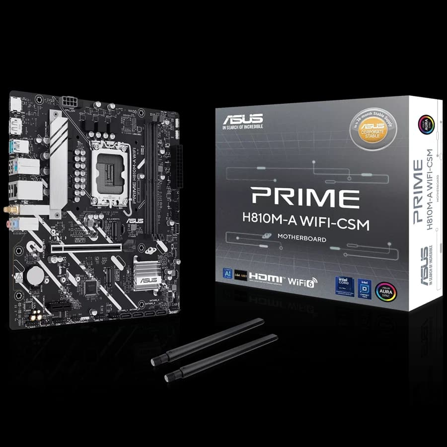 Asus ASUS Prime H810M-a WIFI-Csm//LGA1851, H810, USB10G, SATA, Motherboard 90MB1KJ0-M0UAYC