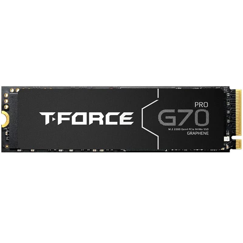 Team Teamgroup T-Force G70 Pro Graphene Heatsink 2TB Dram Slc Cache 3D Tlc NVME Pcie GEN4X4 M.2 2280 Gaming SSD R/W, 7400/6800 MB/S TM8FFH002T0C129
