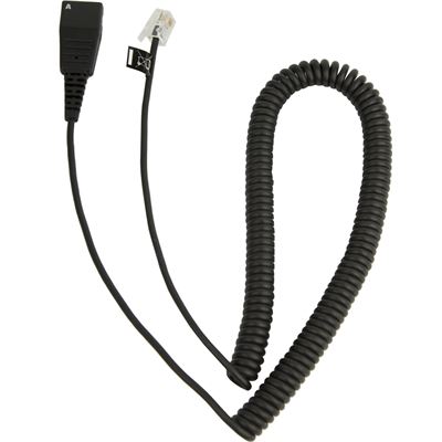 2m QD (Quick Disconnect) to RJ9 coiled cord for Cisco phones Jabra — view 2