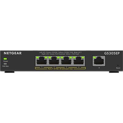 5-Port Gigabit PoE Smart Switch 802.3at/af PoE 4 PoE Outputs 63W NETGEAR — view 1
