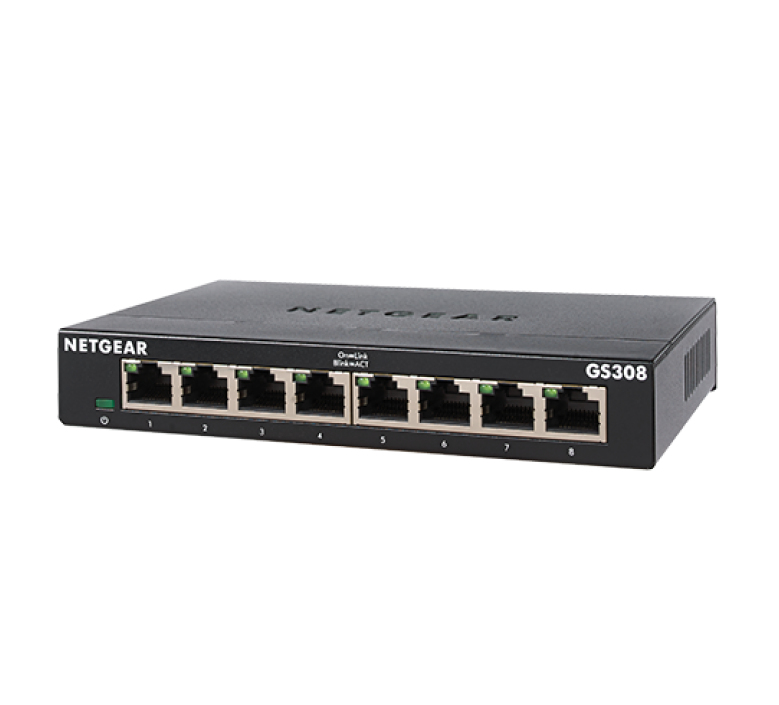 NETGEAR GS308-300AUS 8-Port Gigabit Ethernet Switch Unmanaged Desktop Size Metal Case NETGEAR — view 2