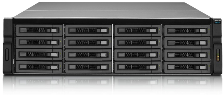 QNAP REXP-1600U-RP 3U 16-bay RAID expansion enclosure includes 'RAIL-A01-35' rackmount kit QNAP — view 1