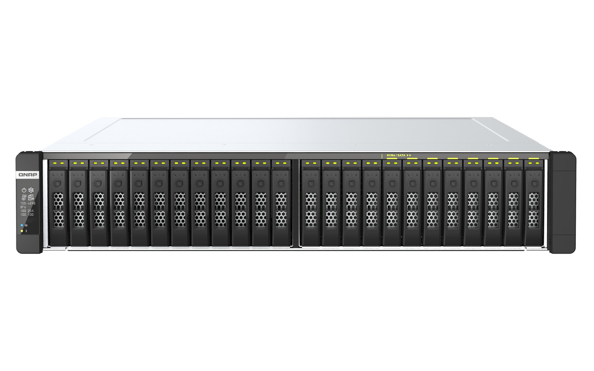 QNAP TDS-H2489FU-4314-1TB 24-Bay all-flash U.2 NVMe PCIe Gen4 dual-processor NAS 1TB RAM QNAP — view 2