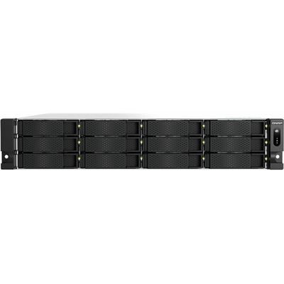 12-bay 3.5" SATA HDD NAS AMD Ryzen 7000 series 32GB RAM 2x 10GBASE-T 2x 2.5 GbE RJ45 Redundant power supply QNAP — view 2