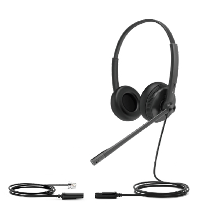 Yealink YHS34-DUAL Wideband Stereo Headset with QD to RJ9 connector with leatherette ear cushions Yealink — view 2