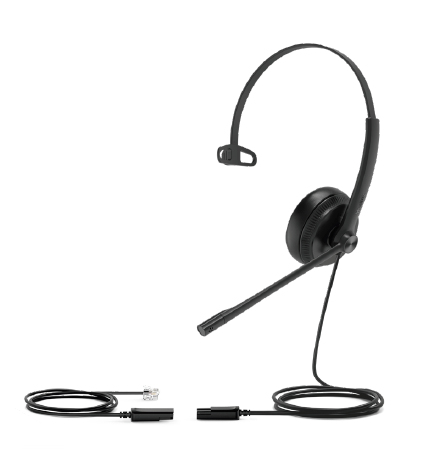 Yealink YHS34-MONO Wideband Mono Headset with QD to RJ9 connector with leatherette ear cushion Yealink — view 2