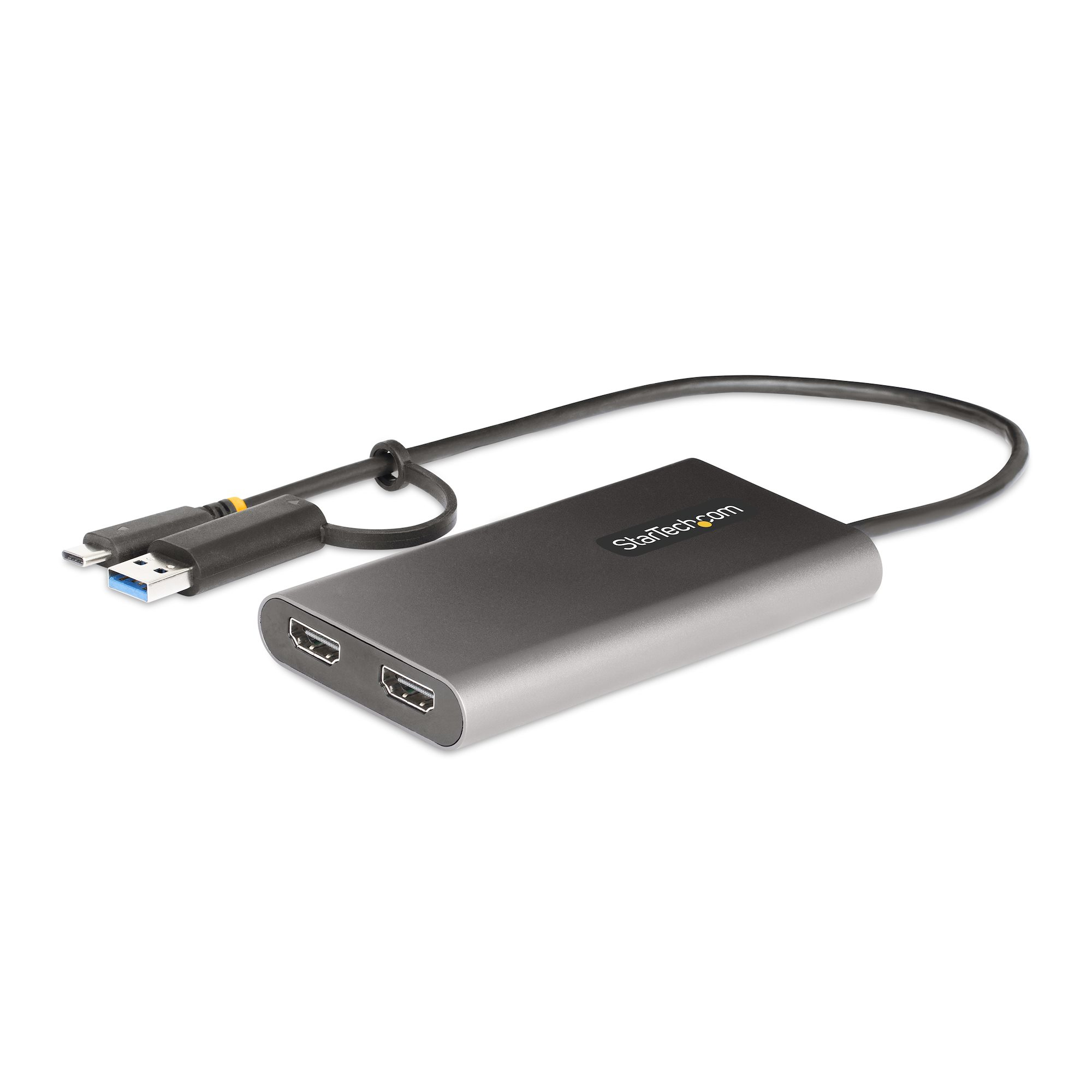 STARTECH.COM USB-A / USB-C TO DUAL-HDMI ADAPTER/CONVERTER, 4K 60HZ, 100W PD 3 YR STARTECH — view 1