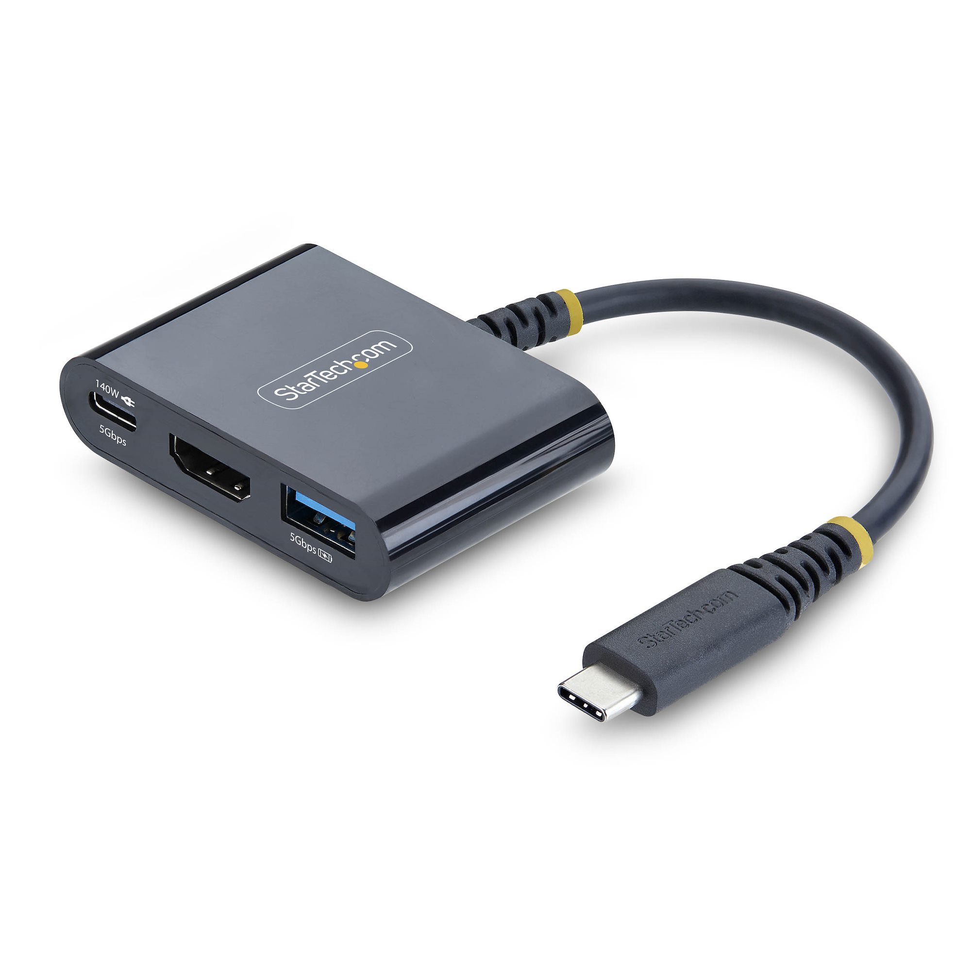 STARTECH.COM USB-C HDMI MULTIPORT HUB, 140W, 4K 60HZ, USB 5GBPS, BLACK, 3 YR STARTECH — view 2