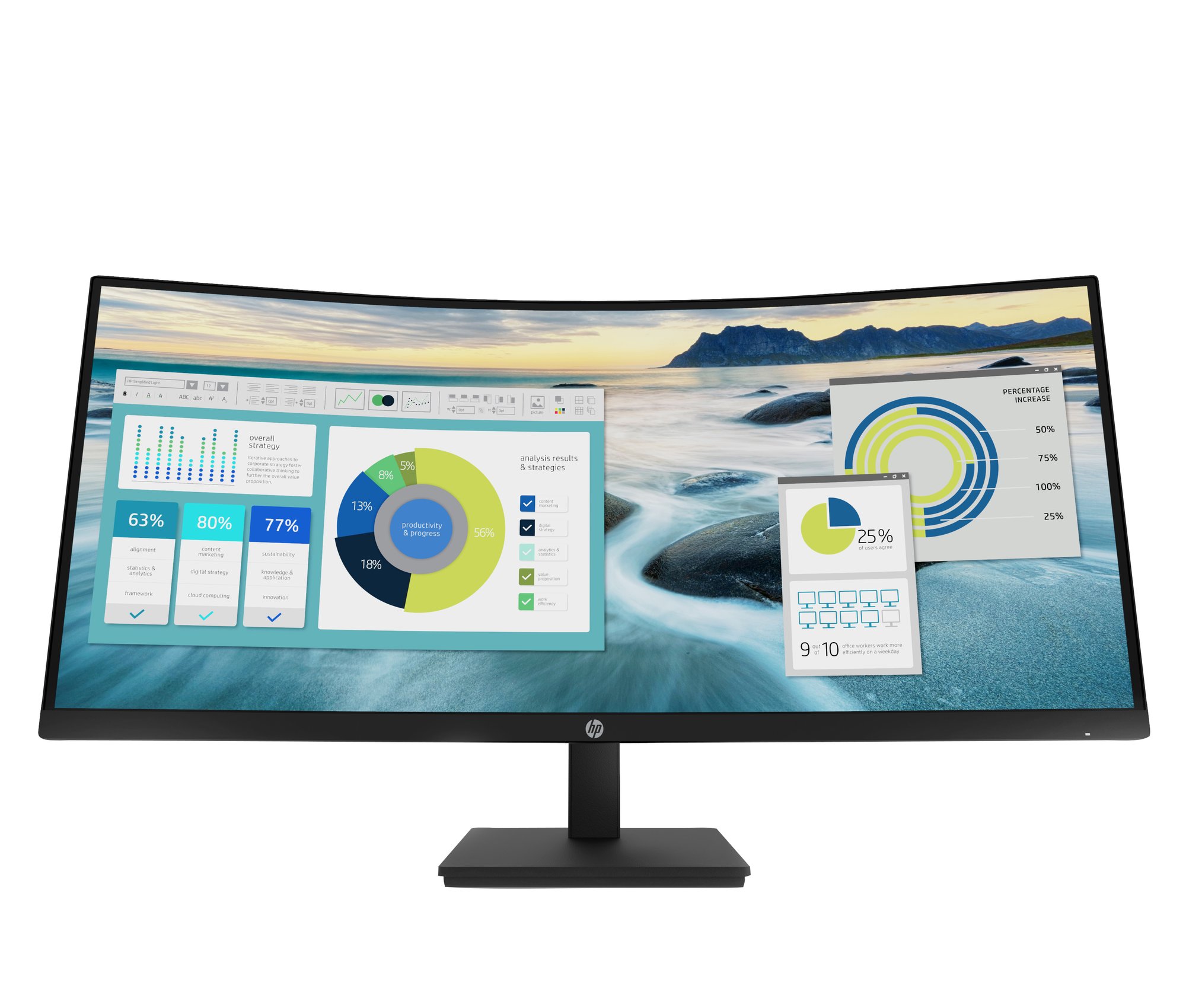 HP P34hc G4 34 inch WQHD USB-C Curved Monitor HP — view 2