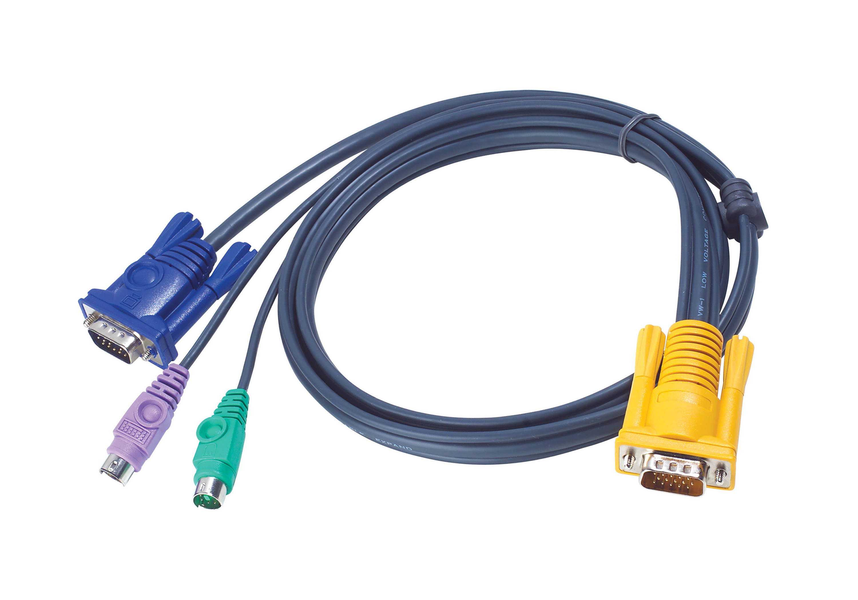 ATEN 1.2M 3IN1 VGA, PS/2 CONSOLE KVM SPLIT CABLE HDB-15M TO SPHD-15M ATEN — view 2
