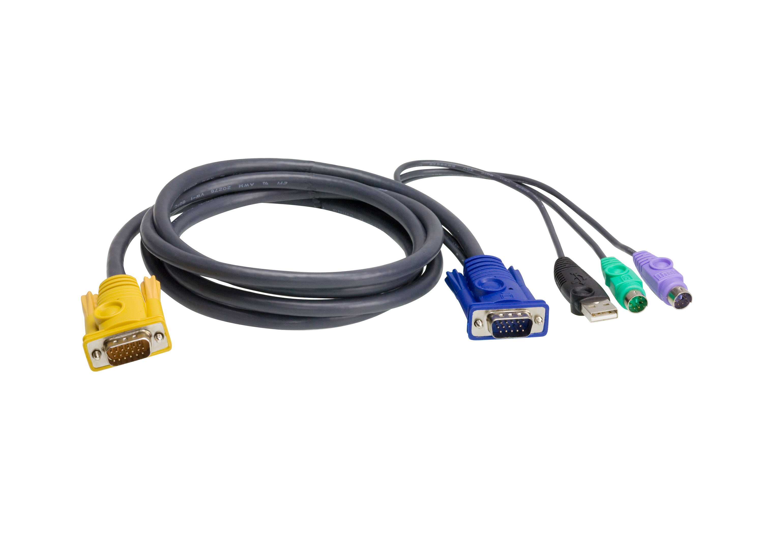 ATEN 3.0M 3IN1 VGA, PS/2 + USB CONSOLE KVM CABLE SPHD-15M ATEN — view 2