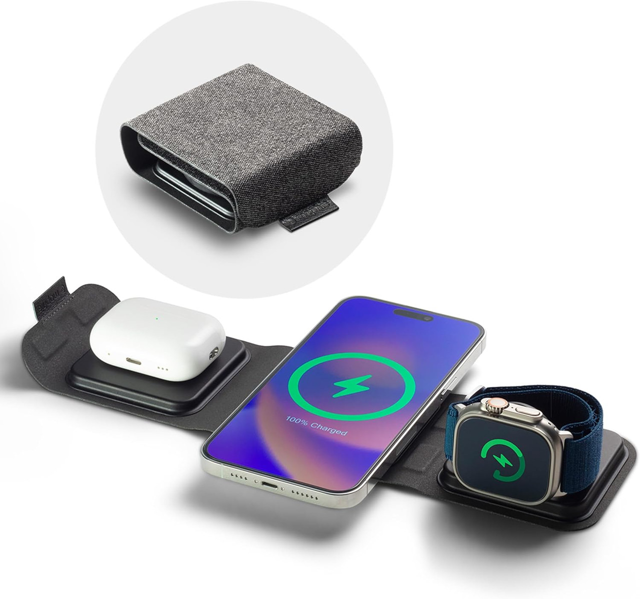 ZAGG Mophie UNV WRLS 3in1 travel charger w/ MagSafe - Black ZAGG — view 2