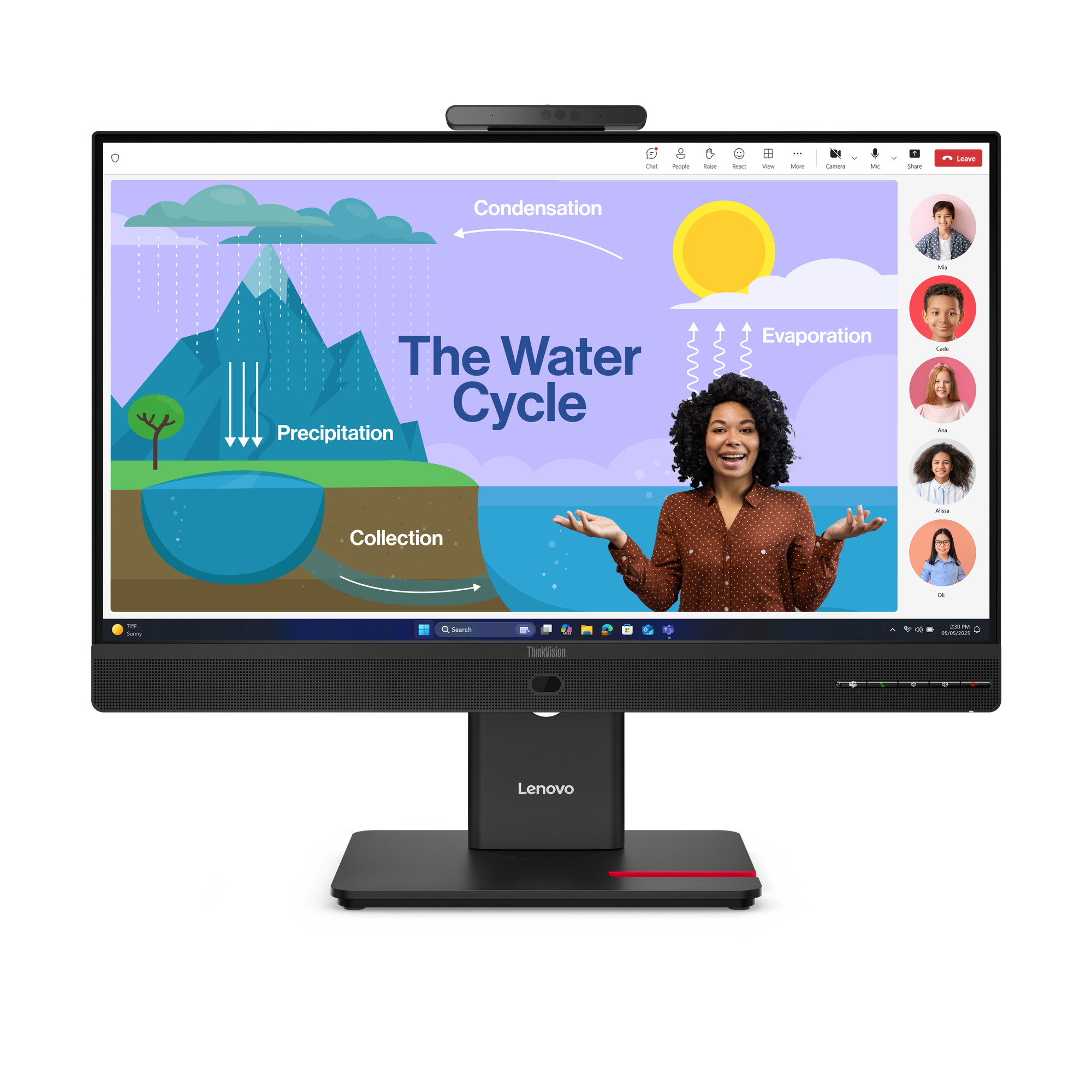 LENOVO T24D-4V 23.8" IPS, FHD (16:9), DP+HDMI+USB TYPE-C, RJ45, WEBCAM, PD UP TO 90W, 3YR LENOVO — view 2