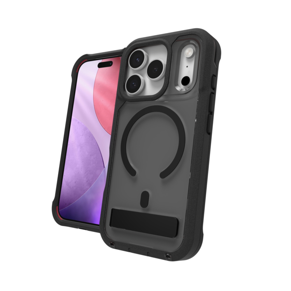 ZAGG Rainier Snap Kickstand + Camera Control Button Case, Apple 17 Pro, Smoke Black (CC) ZAGG — view 2