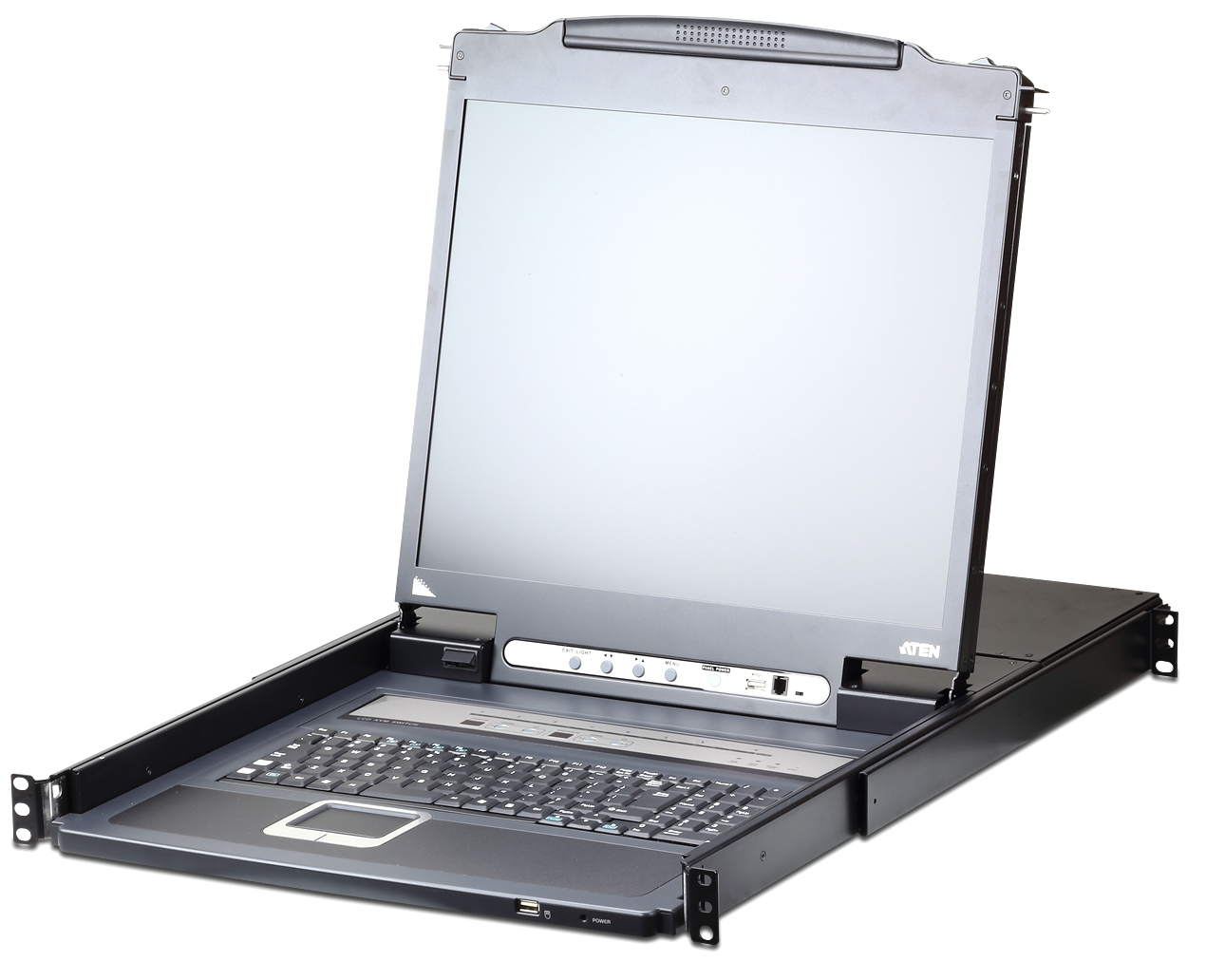 ATEN 19" 1 LOCAL/REMOTE 8 PORT SINGLE RAIL LCD KVM OVER IP SWITCH ATEN — view 2