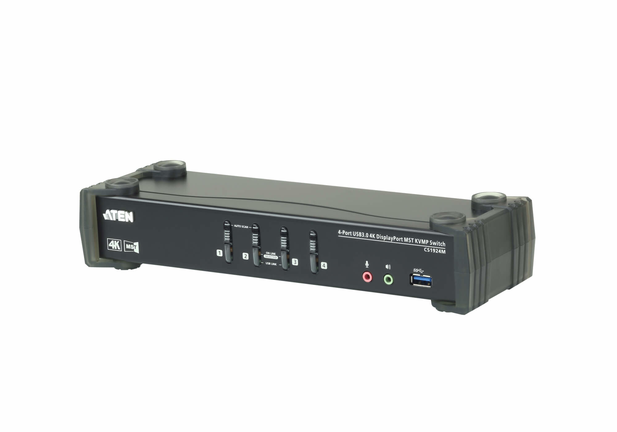 ATEN 4 PORT USB 3.0 4K DISPLAYPORT KVMP SWITCH WITH BUILT IN MST HUB ATEN — view 2