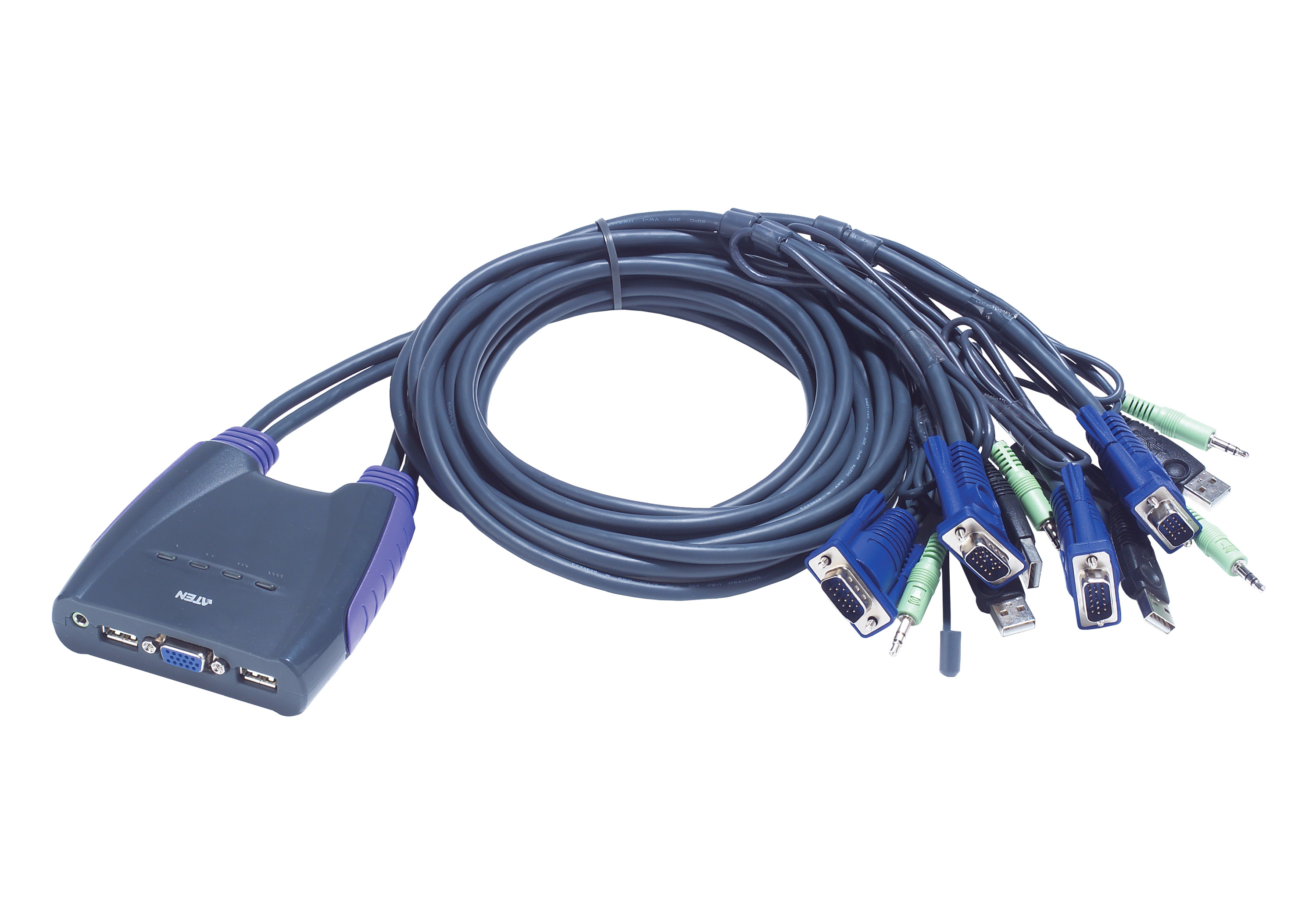 ATEN 4 PORT USB VGA CABLE KVM SWITCH WITH AUDIO ATEN — view 2