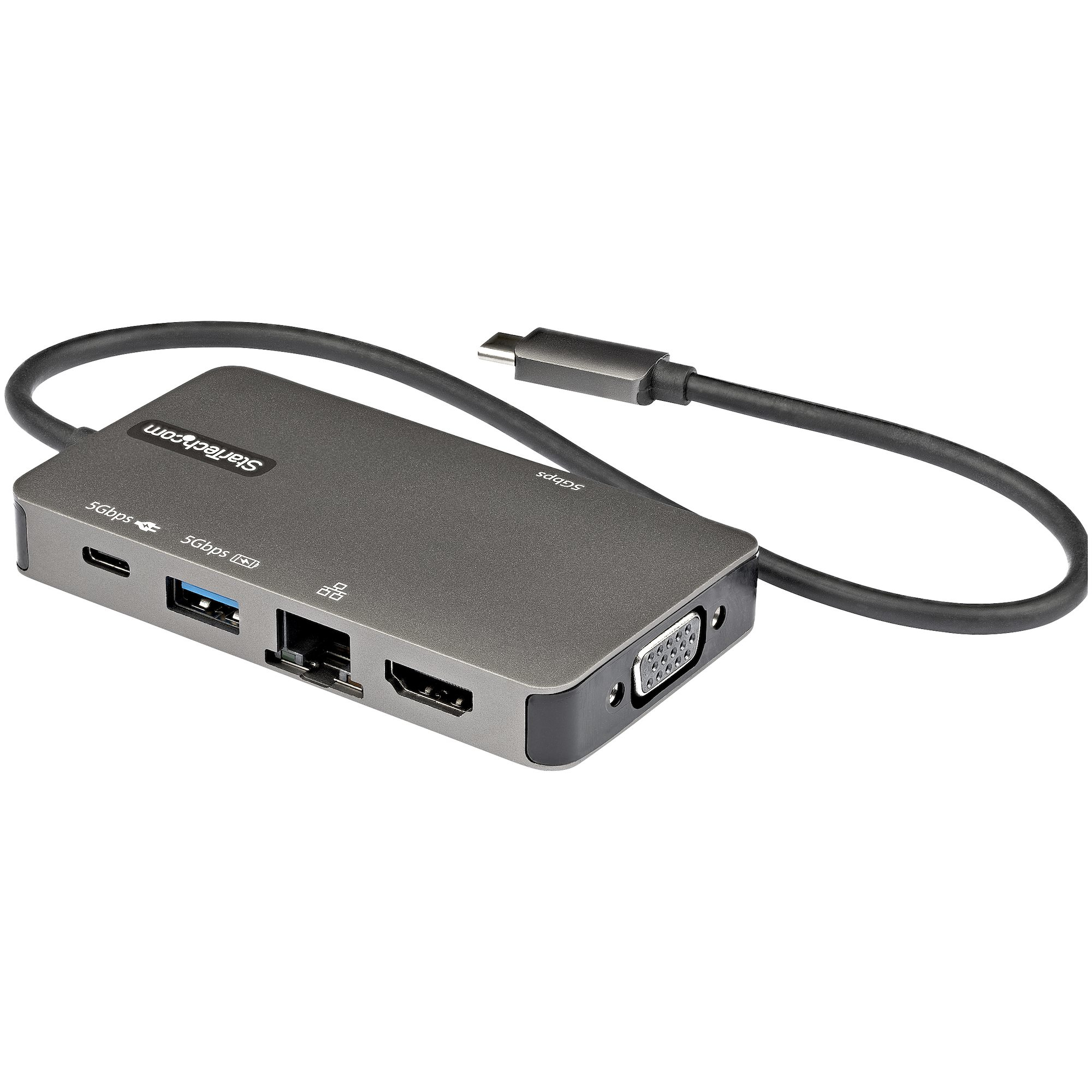 STARTECH.COM USB-C MULTIPORT ADAPTER - USB C TO 4K HDMI/VGA, PD, 3XUSB, GBE 3 YR STARTECH — view 2