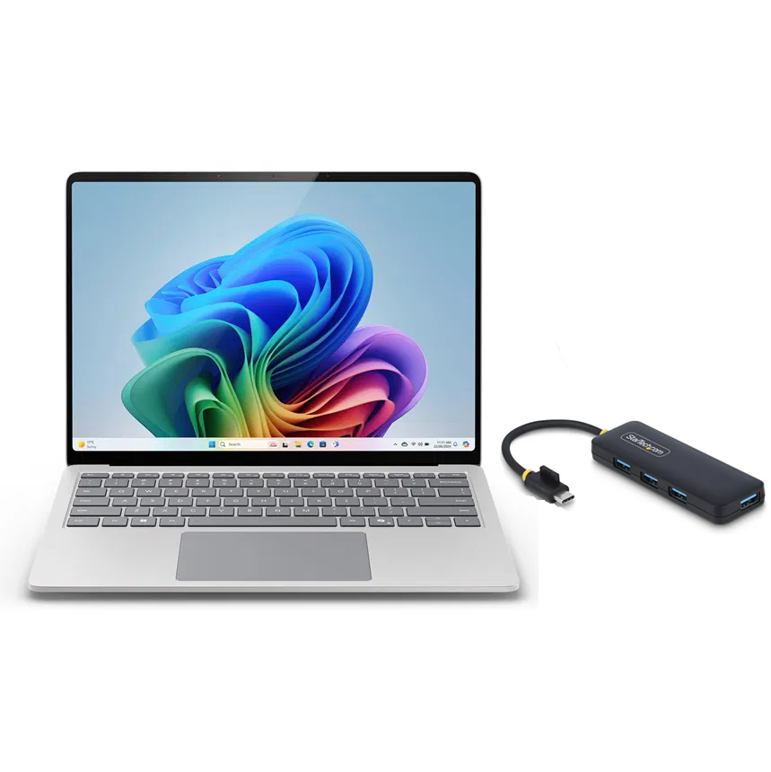 MICROSOFT BUNDLE - SURFACE LAPTOP 7 13.8" CU7 16GB 512GB PLATINUM -FREE ST.COM USB-C TO USB-A HUB MICROSOFT — view 2