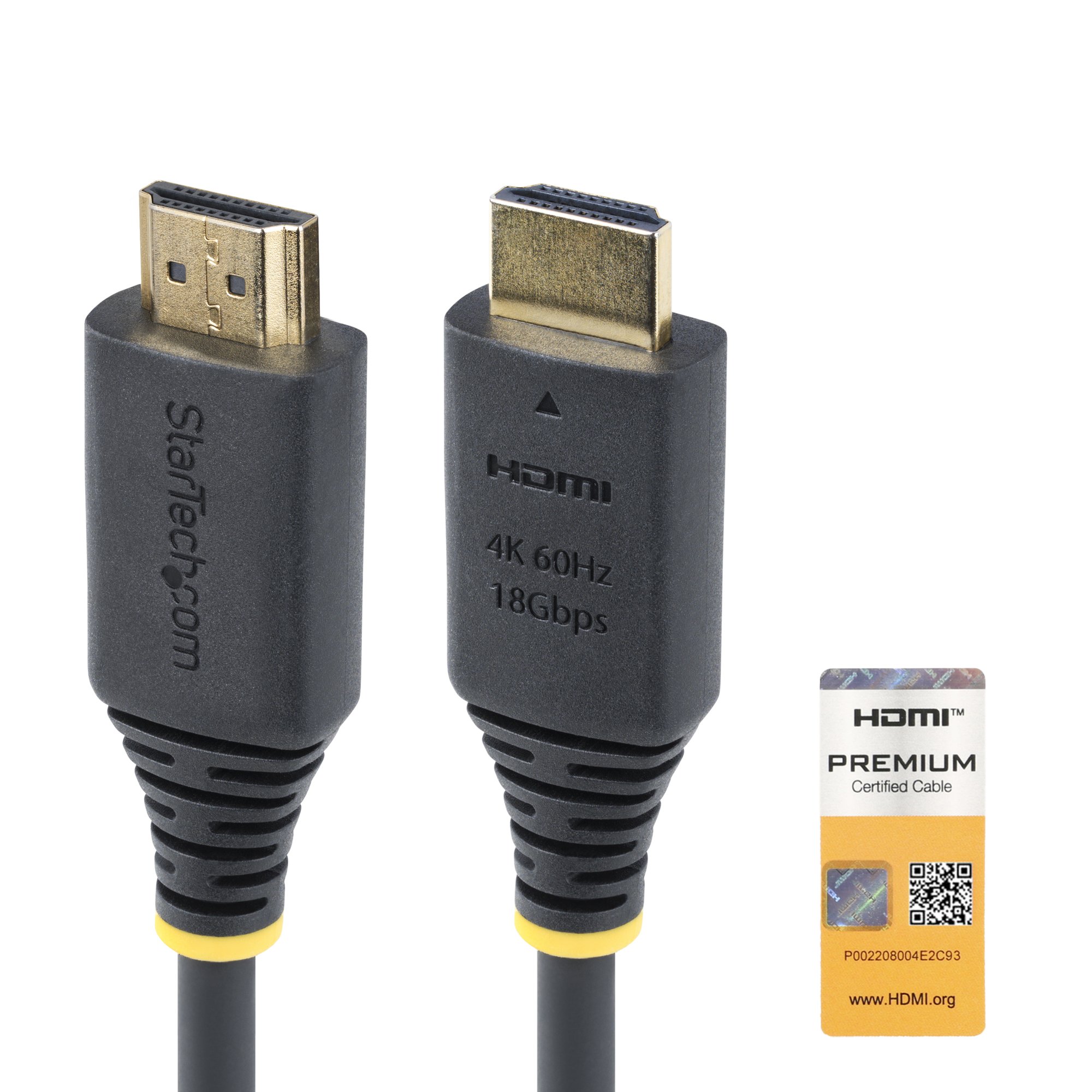 STARTECH.COM 50CM (1.6FT) PREMIUM CERTIFIED HIGH SPEED HDMI CABLE, 4K60HZ, LTW STARTECH — view 2