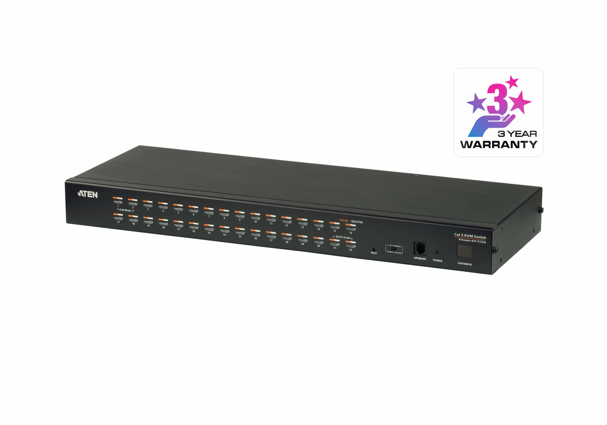 ATEN 1-CONSOLE HIGH DENSITY CAT 5 KVM 32 PORT WITH DAISY-CHAIN PORT ATEN — view 2