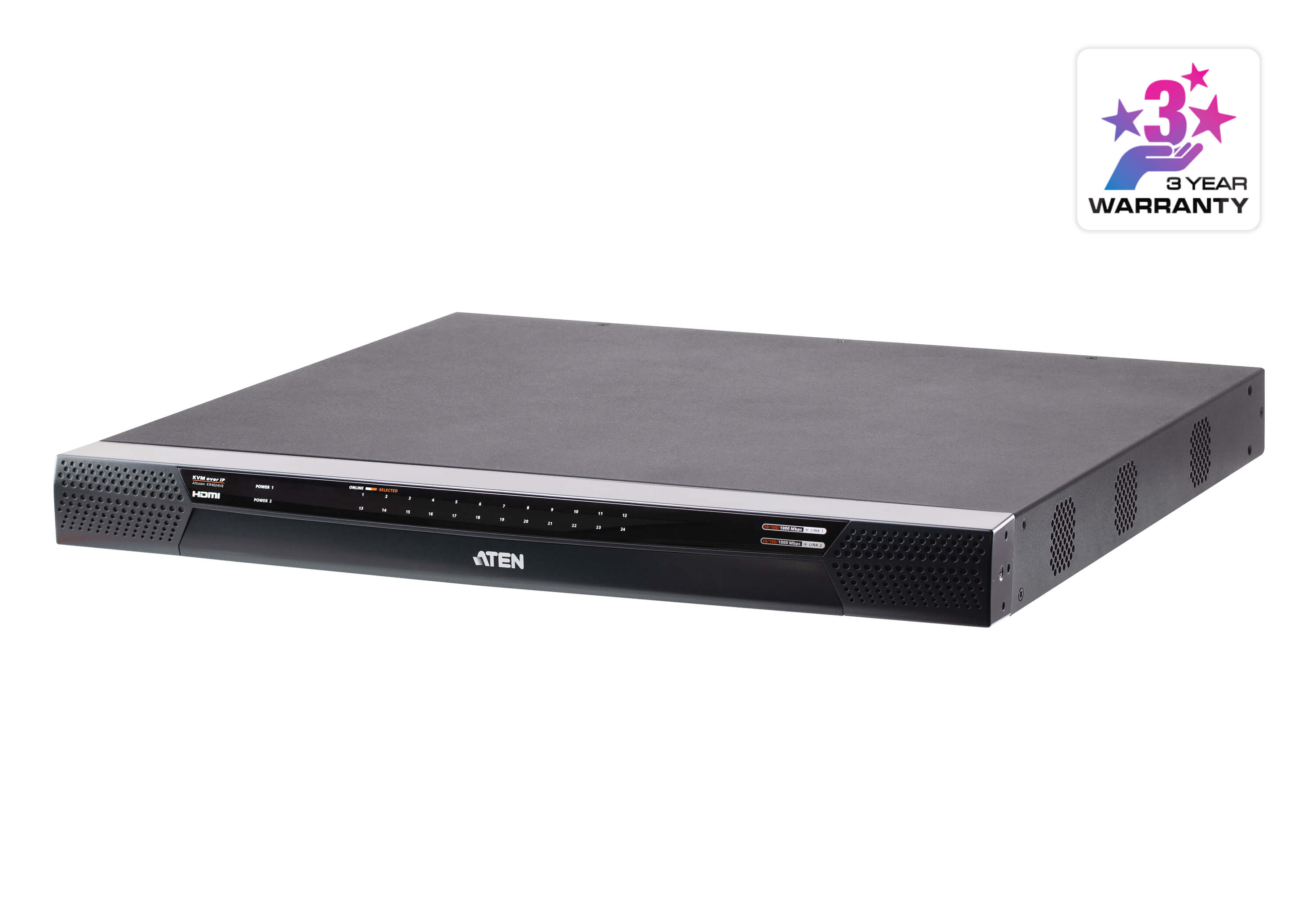 ATEN 1-LOCAL/4-REMOTE SHARED ACCESS 24-PORT MULTI-INTERFACE CAT 5 KVM OVER IP SWITCH ATEN — view 2