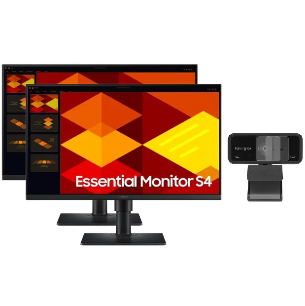 2x SAMSUNG S4 S402GD 24" (16:9) FHD IPS MONITOR, 100HZ, DP, HDMI + $20 FHD WEBCAM BUNDLE. SAMSUNG — view 2