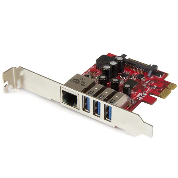 STARTECH.COM 3 PORT PCI EXPRESS USB 3.0 CARD + GIGABIT ETHERNET 2 YR STARTECH — view 2
