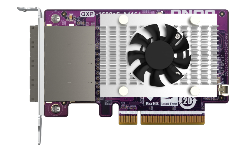 QNAP 4-port SFF-8088 SATA host bus adapter, 16 x SATA 6Gb/s, PCIe 3.0 x8, for TL SATA JBOD QNAP — view 1