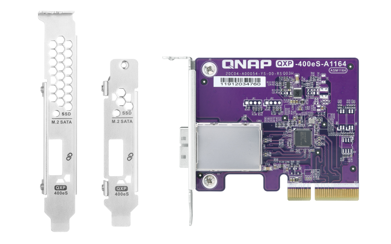 QNAP 1-port SFF-8088 SATA host bus adapter, 4 x SATA 6Gb/s , PCIe 3.0 x2, for TL SATA JBOD QNAP — view 2