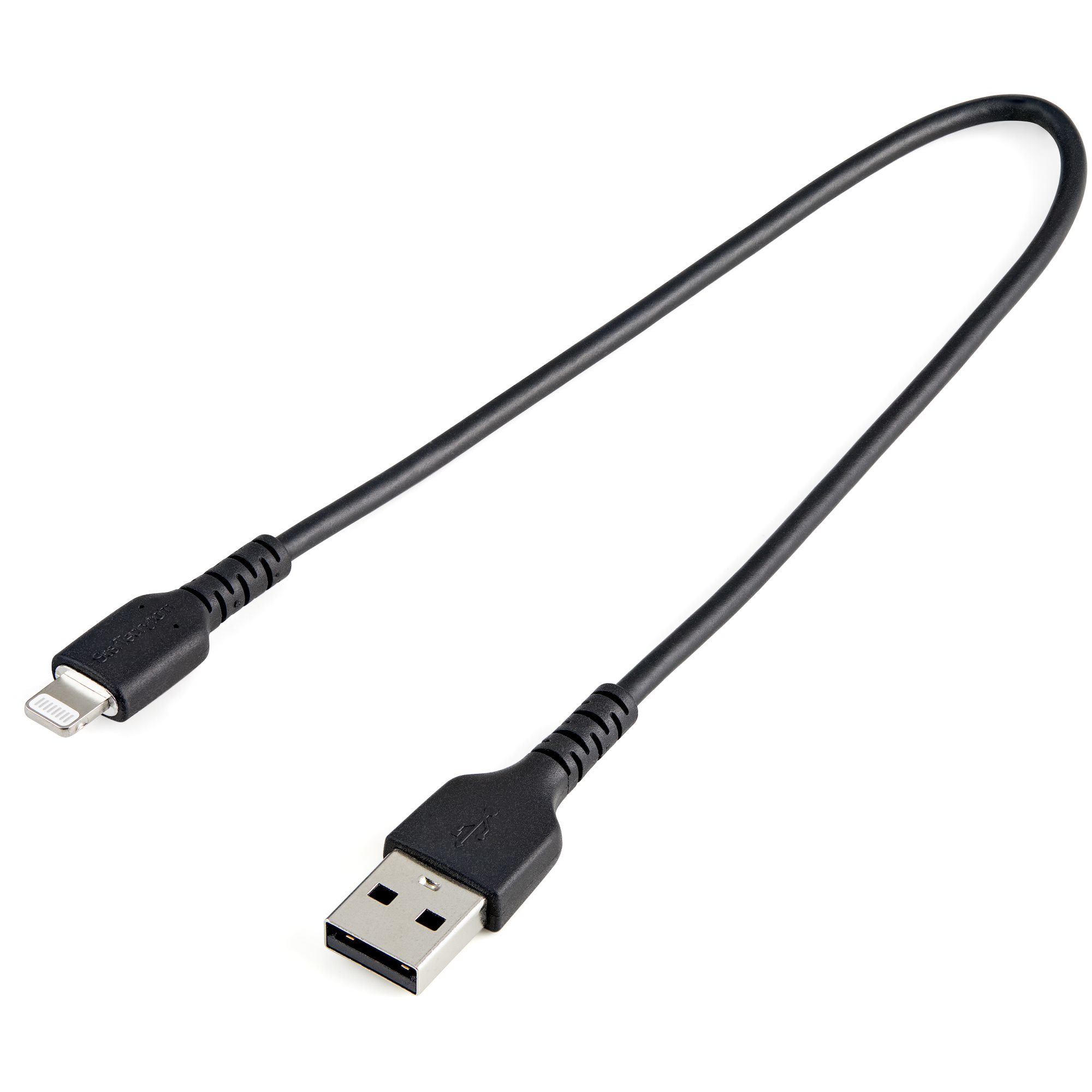 STARTECH.COM 30CM/12" DURABLE USB-A TO LIGHTNING CABLE MFI CERTIFIED, BLACK 2 YR STARTECH — view 2