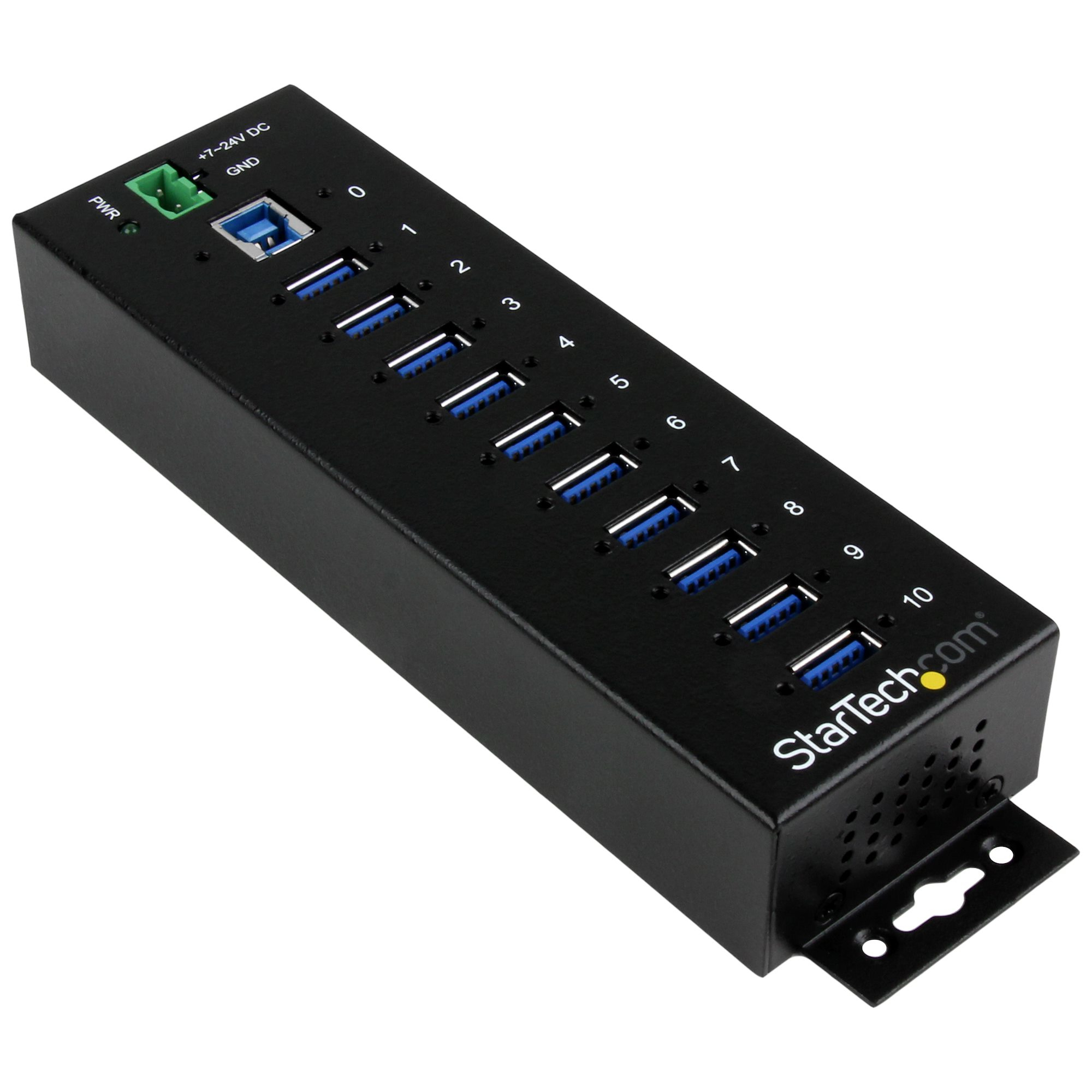 STARTECH.COM 10 PORT USB 3.0 HUB (USB-A) - METAL INDUSTRIAL HUB - ESD/SURGE 2 YR STARTECH — view 1