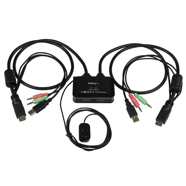 STARTECH.COM 2 PORT USB HDMI KVM SWITCH WITH AUDIO, CABLES & REMOTE SWITCH 2 YR STARTECH — view 2