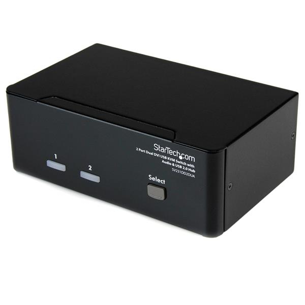 STARTECH.COM 2 PORT DUAL DVI USB KVM SWITCH W/ AUDIO & USB HUB 3 YR STARTECH — view 2