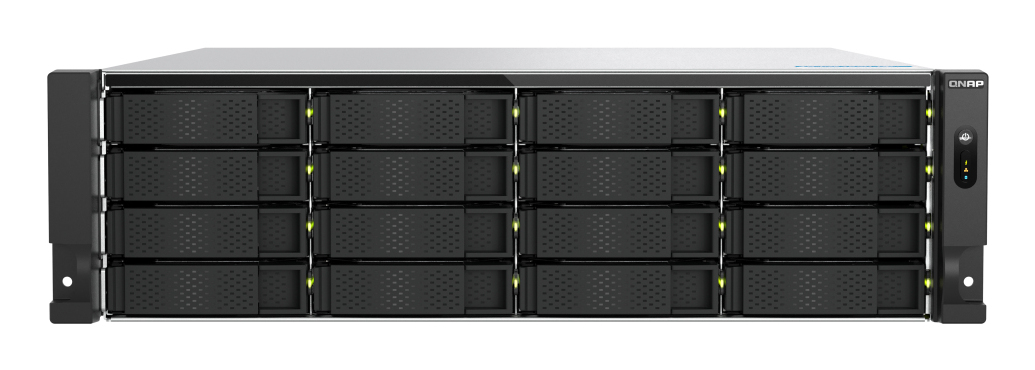 QNAP 16 BAY 3U RACKMOUNT NAS,AMD RYZEN,5.3GHZ 8 CORE,32GB RAM,M.2,10G,2.5G,PCIE,RP,5YR QNAP — view 2