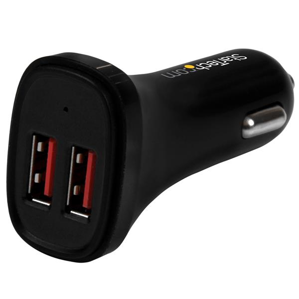 STARTECH.COM DUAL PORT USB CAR CHARGER - 24W/4.8A - BLACK 2 YR STARTECH — view 2