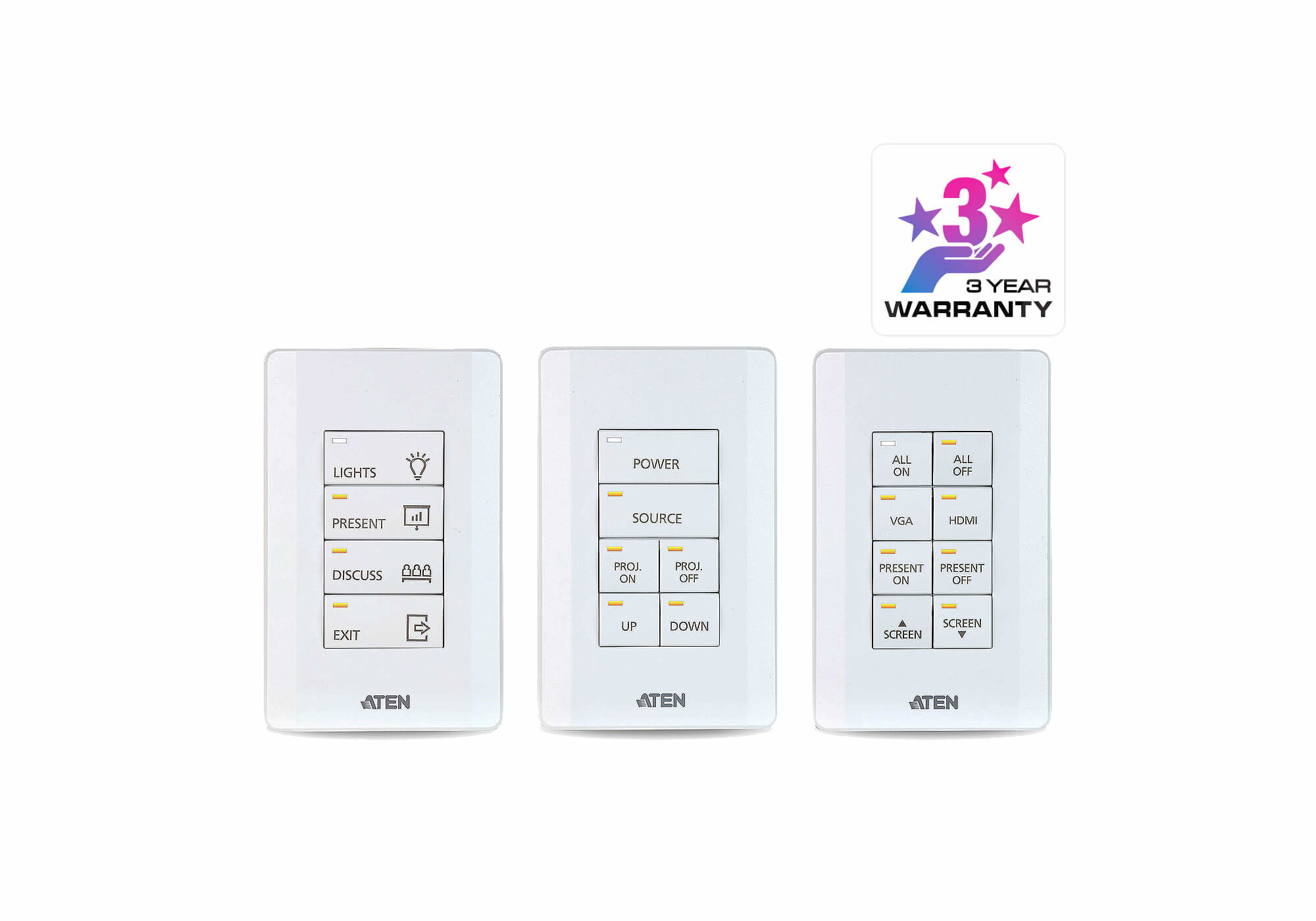 ATEN 8 BUTTON KEYPAD WITH 1 GANG US WALL PLATE ATEN — view 2