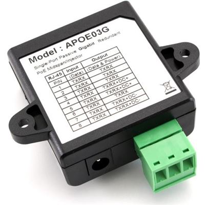 Gigabit Passive PoE Injector with Terminal Block Go Wireless NZ — view 2