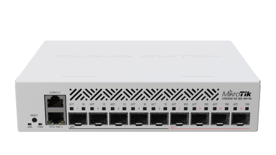 MikroTik CRS310-1G-5S-4S+IN Multi-Gigabit SOHO Router Switch with 5 x 1G SFP ports, 4 x 10G SFP+ ports and 1 x Gigabit Ethernet MikroTik — view 2