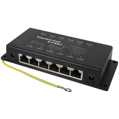 PoE World 6 Port Gigabit Midspan Mode A+B PoE Injector PoE World — view 2