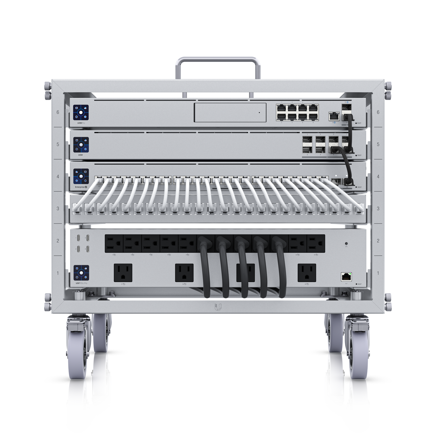 Ubiquiti UniFi open frame 6U mobile rack, toolless mini rack Ubiquiti — view 2